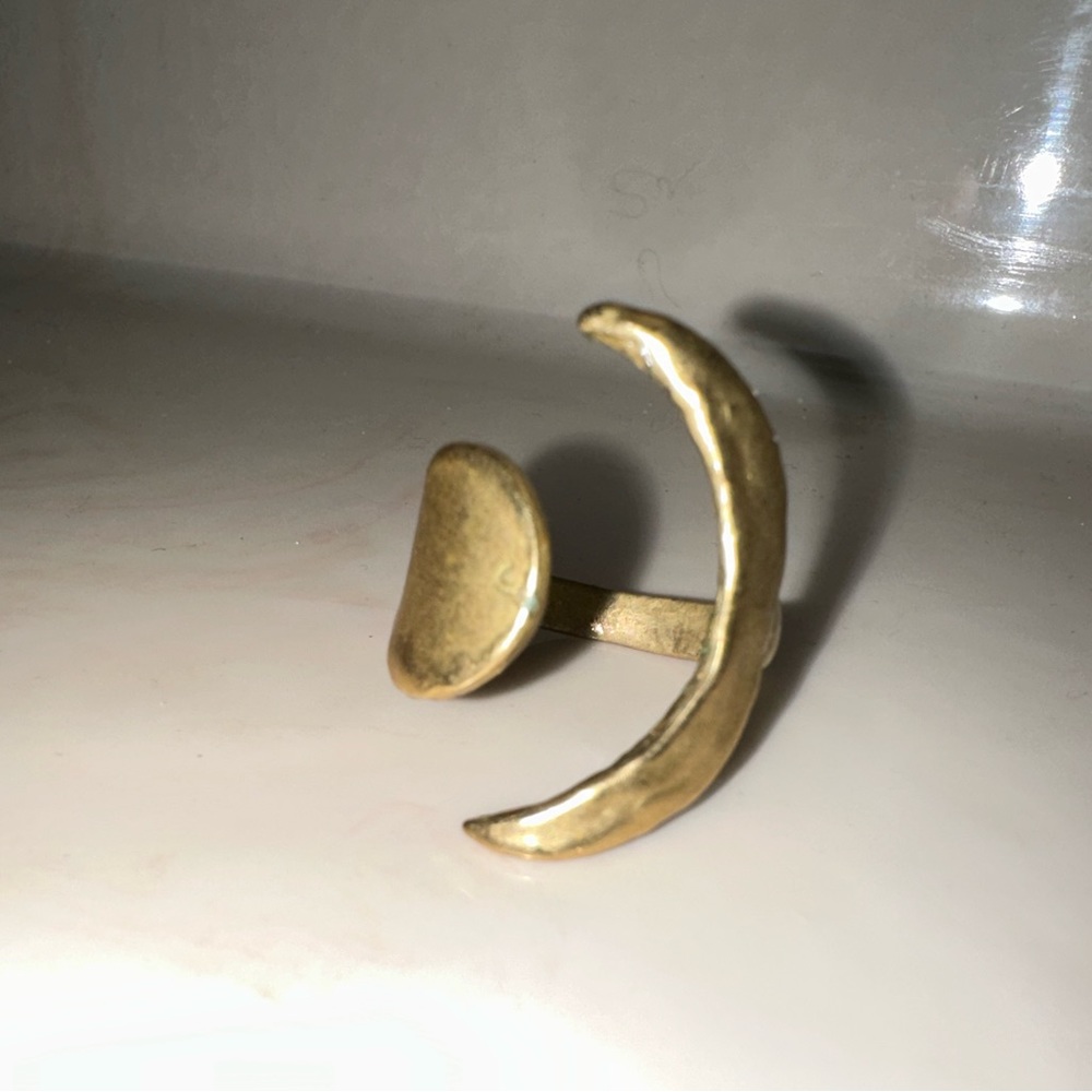 Brass moon ring